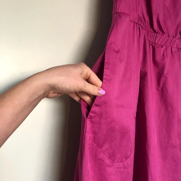 Maeve Anthropologie off shoulder dress | Fuchsia - Picture 5 of 9